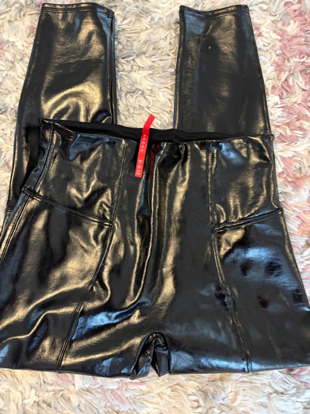SPANX High-Shine Faux Leather Leggings - Black